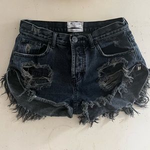 One teaspoon grey wash bandit denim shorts